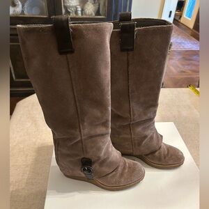 ASH Cuff Riding Wedge Suede Leather Boots 
Size 38